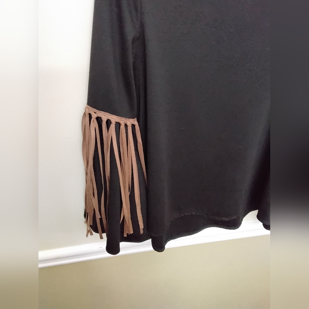 Judith March Fringe Bell Sleeve Top Western Boho Small - Picture 2 of 5